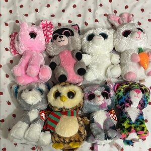 Colorful Plush Toy Set - Pink, Gray, White, Brown